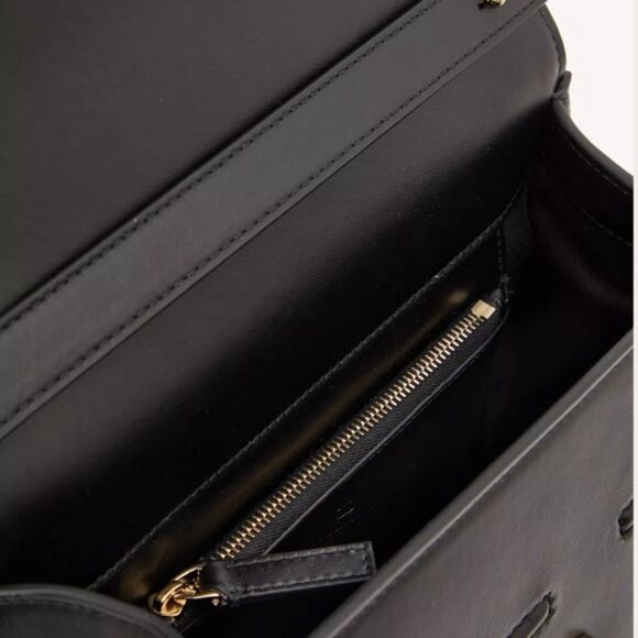 Valentino Black Shoulder Bag with V Logo and Saddle Shape - Picture 3 of 3